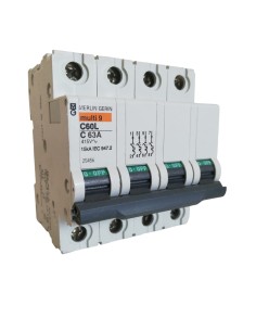 INTERRUTTORE AUTOMATICO MAGNETOTERMICO 4P 63A 15K C 4MOD C60